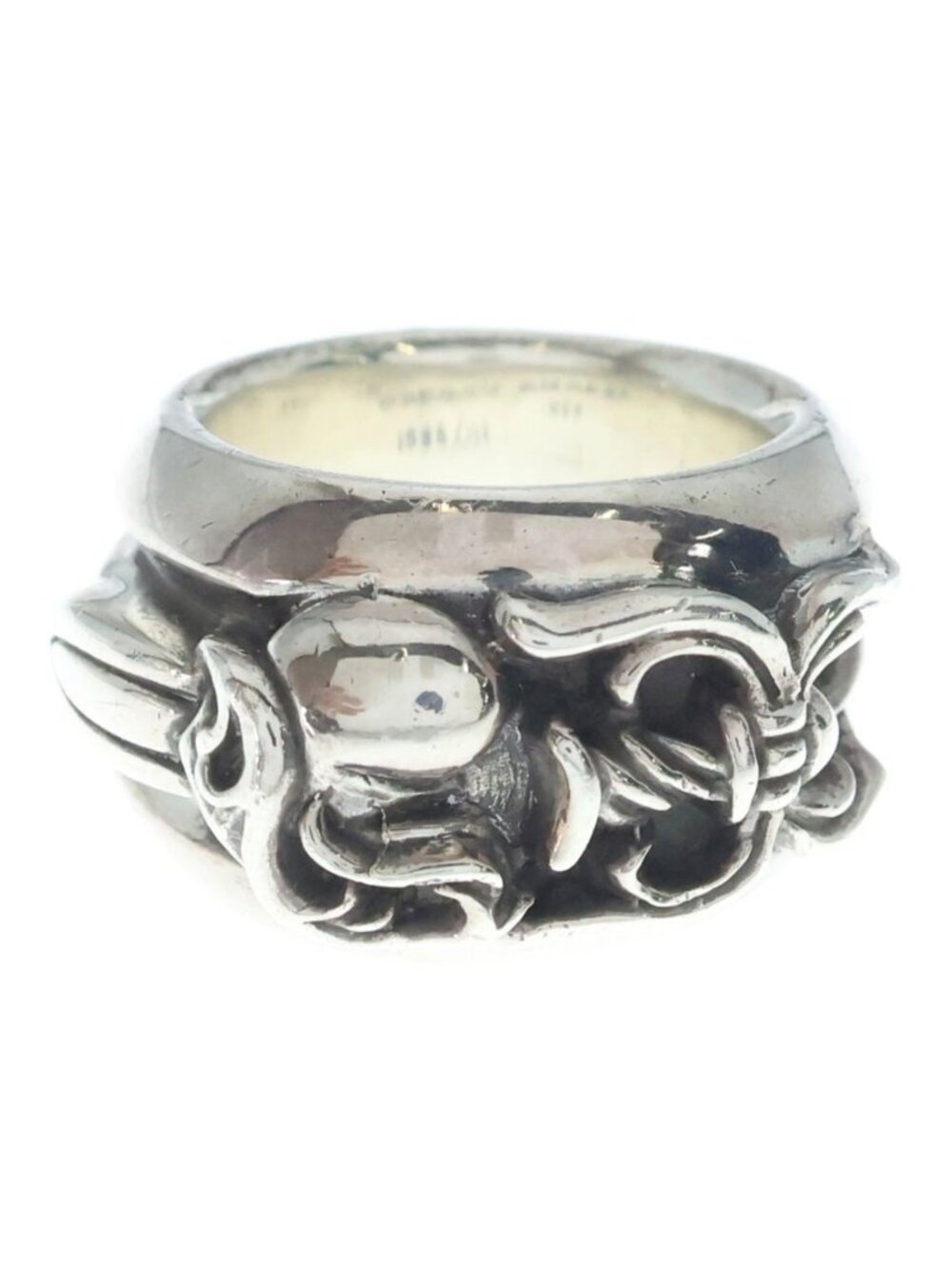 Chrome Hearts Dagger Heart Ring Silver